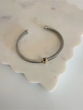 David Yurman Cable Classics Bangle Bracelet Sterling Silver & 14K Gold